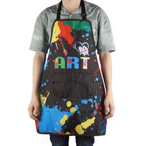 MBMSO Painting Artist Apron with Pockets Artist Painter Gifts Art Lover Gift for Art Teacher Student Painter Apron Waterproof (Love Art apron-black)