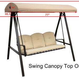 ALISUN Replacement Canopy Top for Model#GSS00132D Cunningham 3-Seater Patio Swing (Top Only)