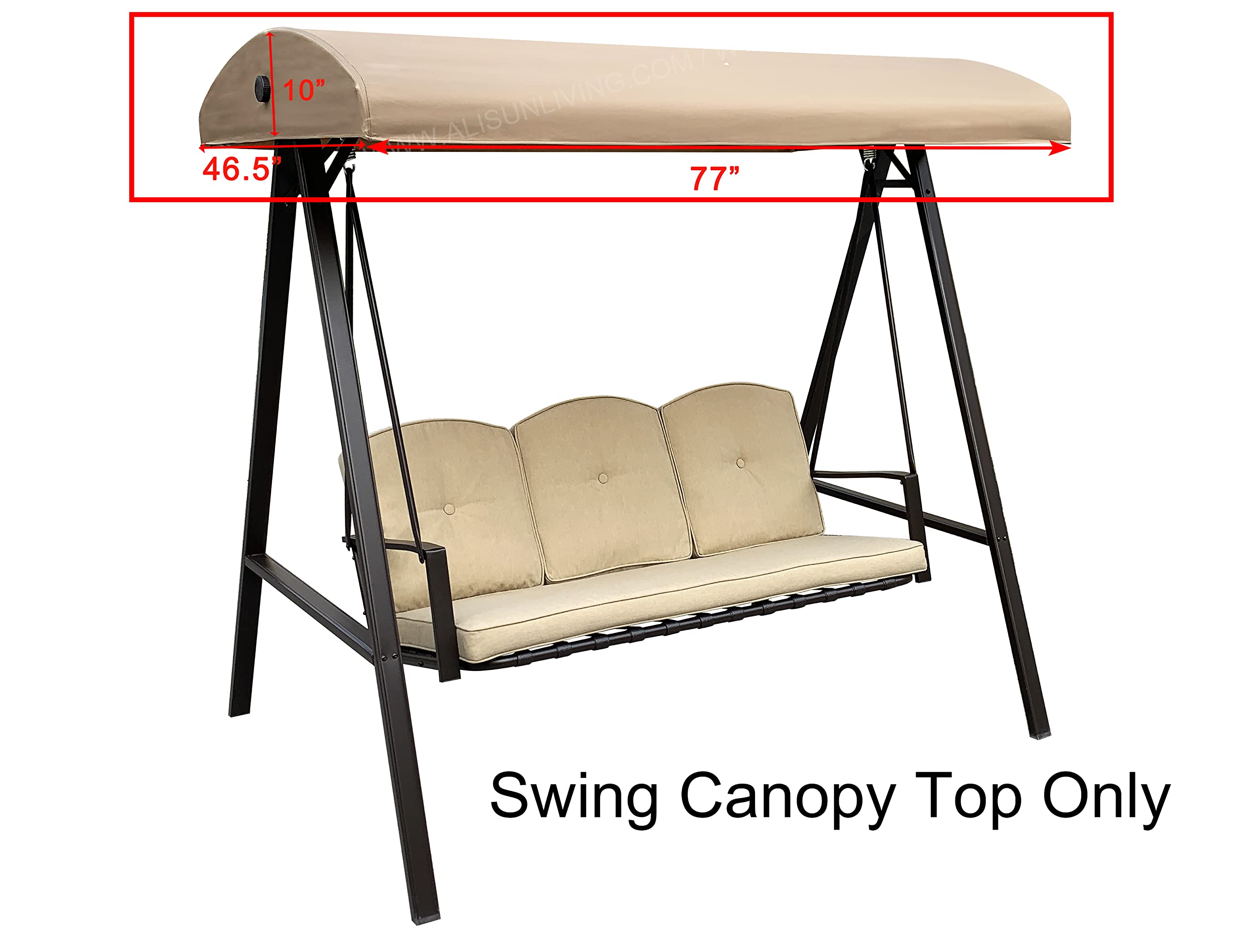 ALISUN Replacement Canopy Top for Model#GSS00132D Cunningham 3-Seater Patio Swing (Top Only)