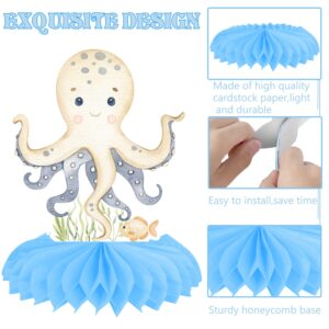 12Pcs Ocean Sea Animal Honeycomb Centerpieces Ocean Animals Baby Shower Decorations Under The Sea Party Table Centerpieces Sea Animals Decorations for Sea Theme Birthday Party Supplies