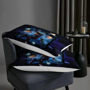 AILONEN Space Galaxy Dinosaur Bedding Set, Purple Dreamy Nebula Dinosaur Queen Size Bedding Sets for Boys Girls,Dino Roar Planet Pattern Soft Breathable Quilt Set 3Pcs(1 Comforter + 2 Pillowcase)