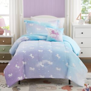 Kaleido Space KALEIDOSPACE Kids Twin Comforter Sets for Girls, Glow in The Dark Unicorn Bedding Sets -3 Pieces Lightweight Bed in A Bag