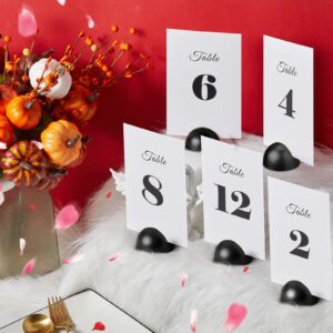 20 Pieces Table Number Cards Round Table Number Stands Modern Cursive Table Number 1-20 for Wedding Reception Anniversary Party Restaurant Events 4 x 6 Inches (Black)