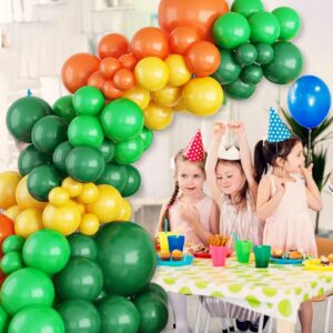 Green and Oange Balloon Arch Kit, Dinosaur Theme Balloon Garland Kit Birthday Balloons 5 10 18 inch Green Orange Yellow Latex Balloons for Baby Shower Decorations Bachelorette Graduation Party