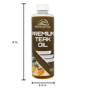 Premium Teak Oil 16 Oz | Wood Oil, Preserver, Stain, Sealer, and Protector | Great for Teak Furniture and Boat and Marine Interior Teak Wood