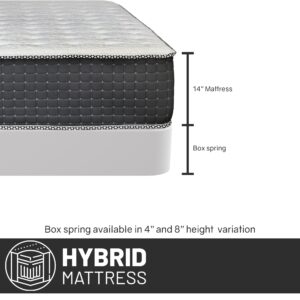 Greaton 14" Soft Foam Encased Hybrid Mattress with 8" Box Spring, Perfect Body Supporting Pocket Coils for Utmost Comfort, Luxurious Mattresses for Relaxing Sleep, Full XL