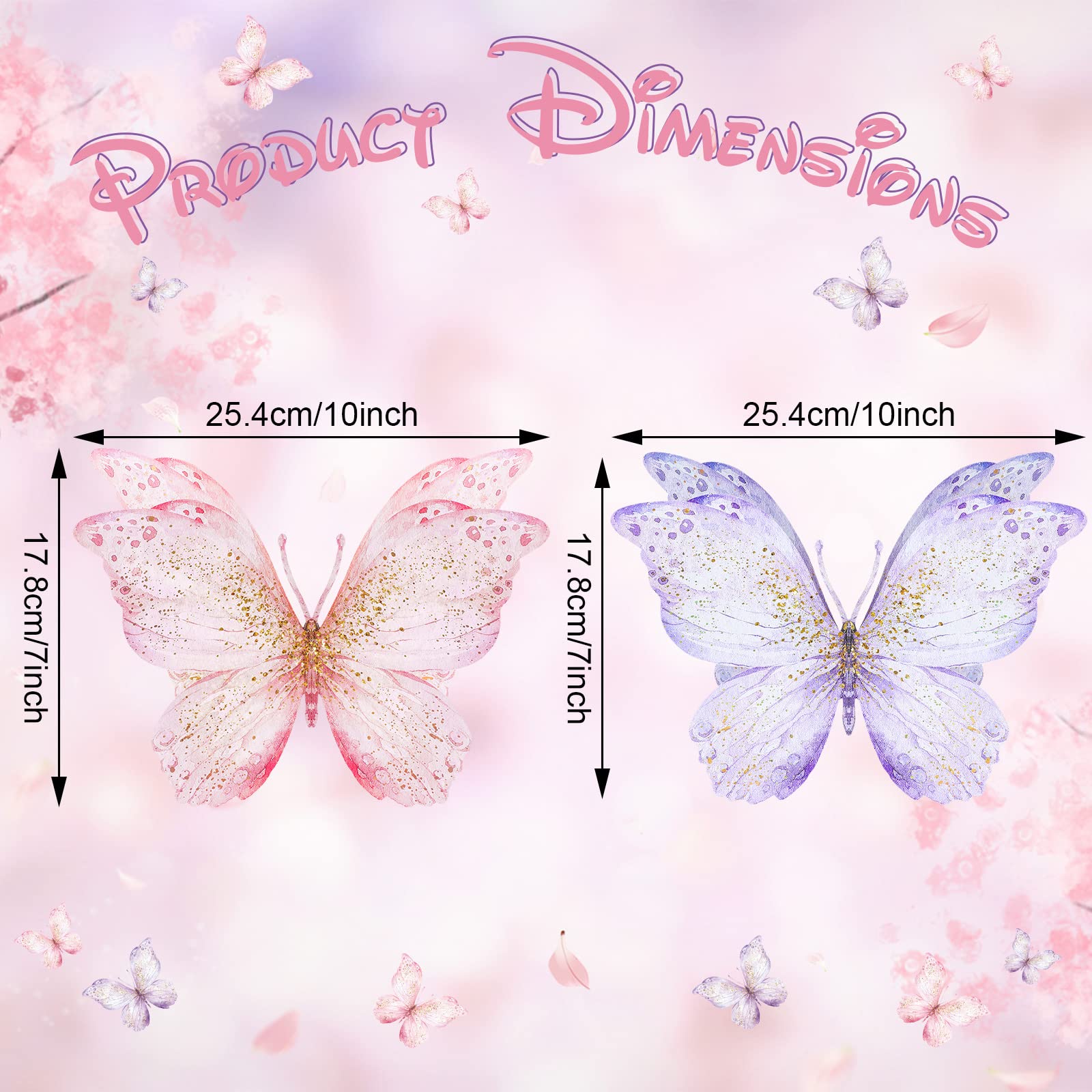 Wesiti 18 Pieces Butterfly Baby Shower Birthday Decorations Butterfly Party Tables Centerpieces 10 x 7 Inch Pink Purple Butterflies Table Toppers for Wedding Birthday Party Supplies(Classic Style)