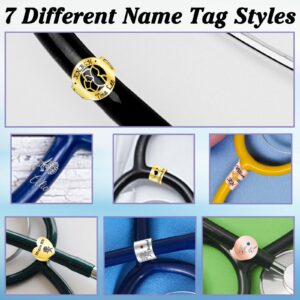 Stethoscope Name Tag Personalized, Custom Stethoscope ID tag Customized Stethoscope Charms with Birth Flower Gift for Nurse Doctor Medical Assistant Vet