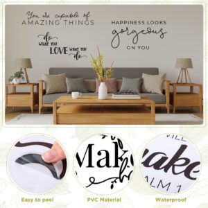 Ctosree 9 Pcs Vinyl Wall Stickers Inspirational Saying Wall Decals Motivational Saying Wall Stickers and Murals Large Removable Quote Stickers Positive Lettering Word Home Decal for Office School Dorm