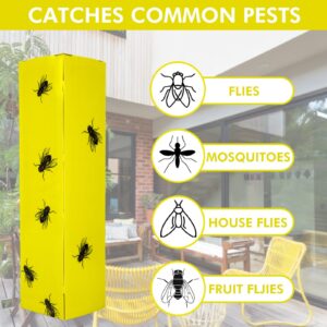 8 Pack Sticky Fly Traps, Fly Traps Outdoor/Indoor, Fly Stick, Fruit Fly Trap, Flying Insect Catcher Gnat Trap Killer for Flying Plant Insect Such as Mosquitos, Aphids, Leafminers, Fungus Gnats