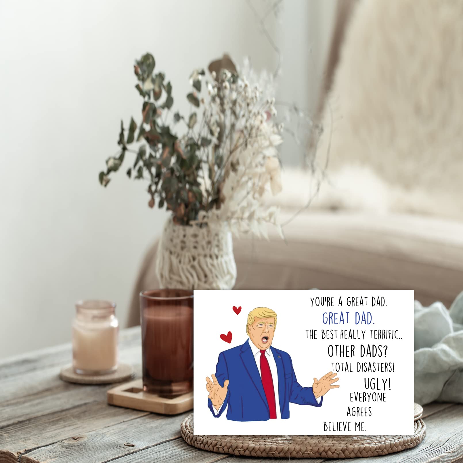 YiKaLus Trump Fathers Day Card for Daddy, Great Donald Trump Father’s Day Gifts for Father In Law, Happy Birthday Card for Bonus Dad, Cool Bday Gift Idea from Daughter Son