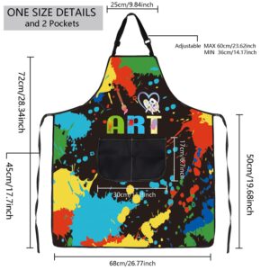 MBMSO Painting Artist Apron with Pockets Artist Painter Gifts Art Lover Gift for Art Teacher Student Painter Apron Waterproof (Love Art apron-black)