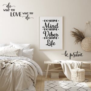 Ctosree 9 Pcs Vinyl Wall Stickers Inspirational Saying Wall Decals Motivational Saying Wall Stickers and Murals Large Removable Quote Stickers Positive Lettering Word Home Decal for Office School Dorm