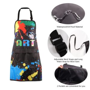 MBMSO Painting Artist Apron with Pockets Artist Painter Gifts Art Lover Gift for Art Teacher Student Painter Apron Waterproof (Love Art apron-black)