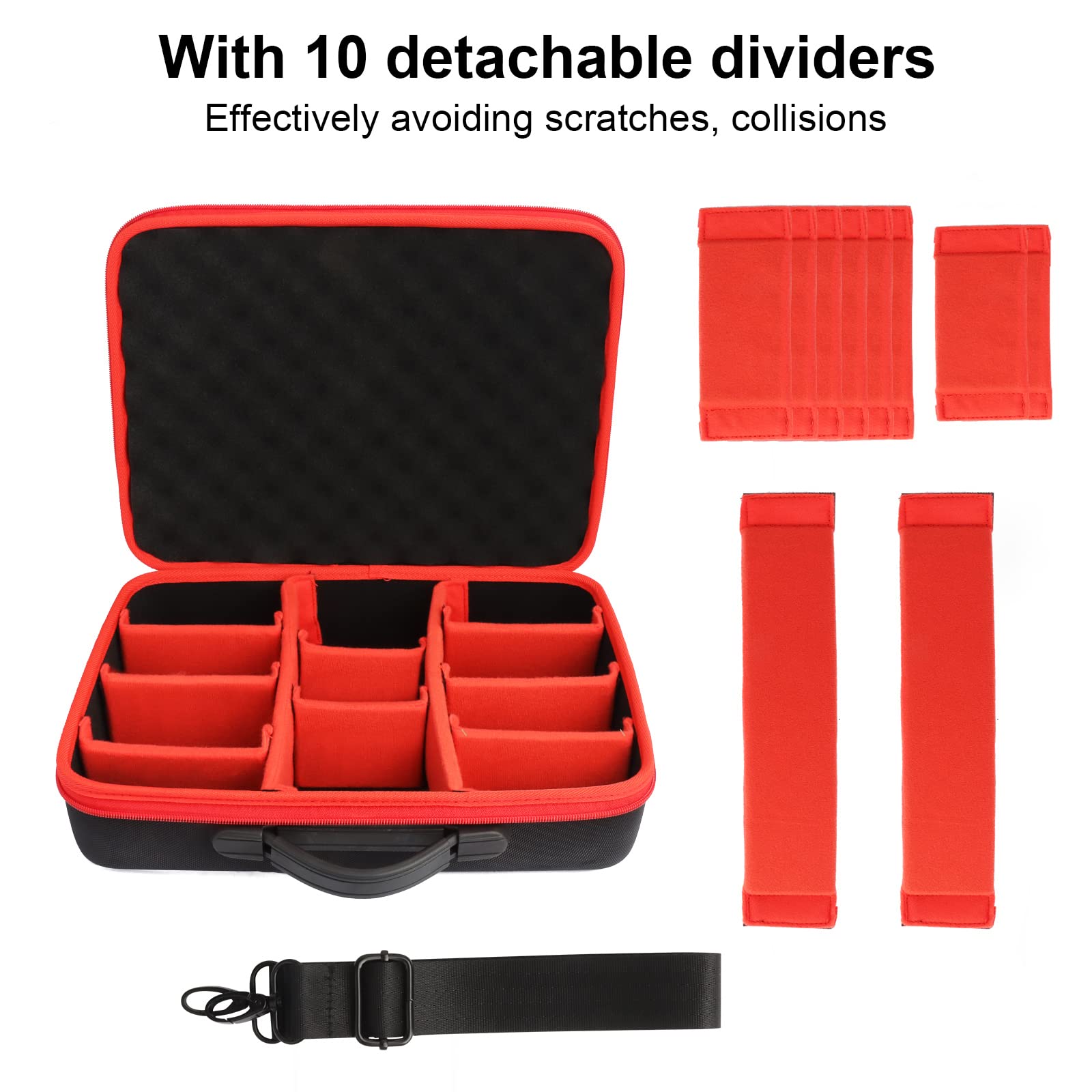 TENMOER Tool Battery Hard Carrying Case fits for Milwaukee/Makita/Ryobi 12V/18V/20V Battery and charger, Power Tool Box Storage Bag with Adjustable Dividers for Small Parts and Hardware Organizer