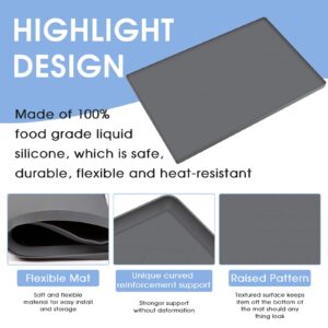 Under Sink Mat Kitchen Cabinet Tray, Flexible Waterproof Silicone Made, Disifenction Surface - 34" x 22"