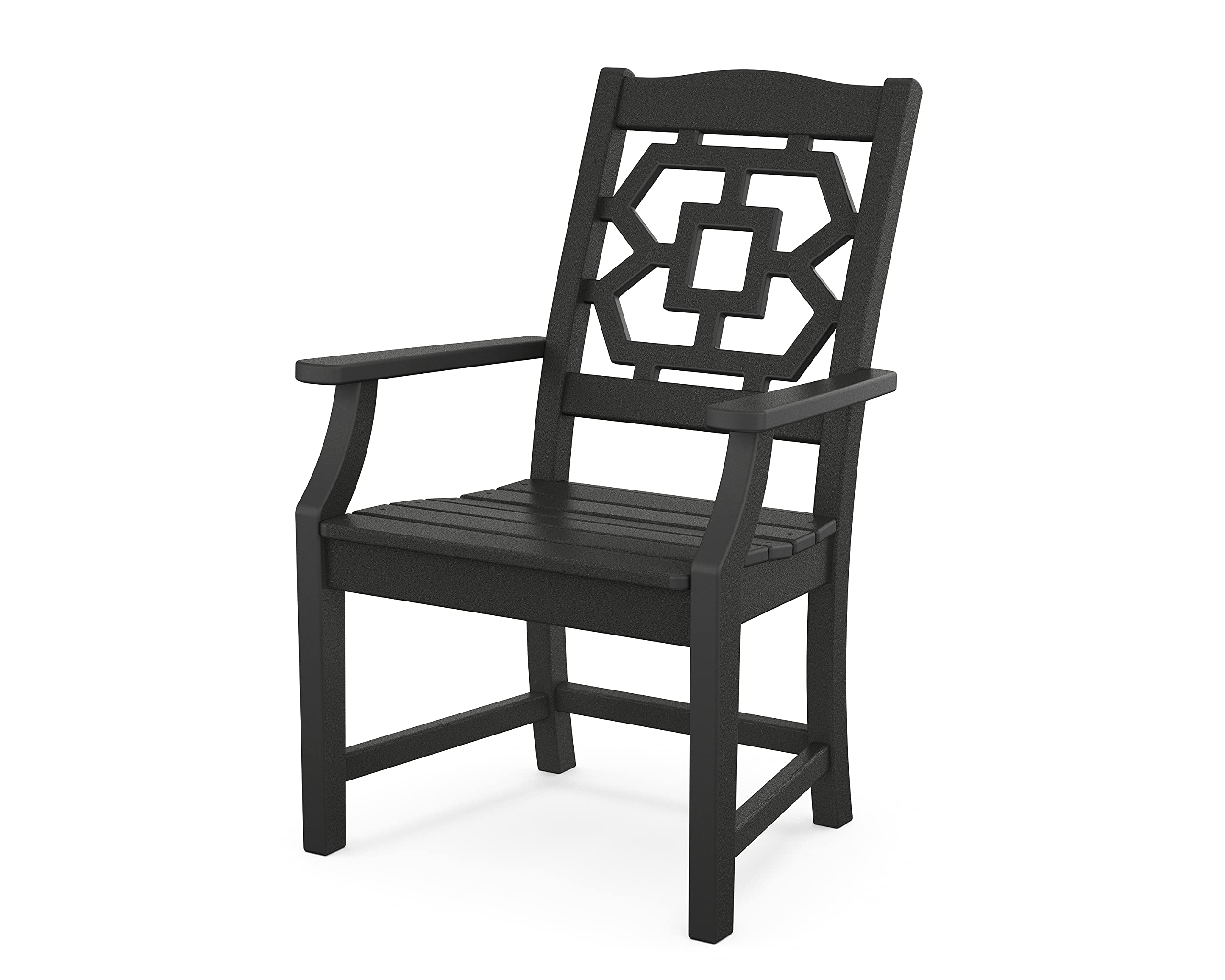 MARTHA STEWART MSTGD290BL Chinoiserie Arm Dining Chair, Black