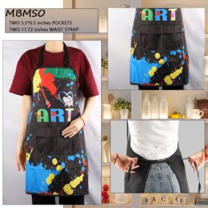 MBMSO Painting Artist Apron with Pockets Artist Painter Gifts Art Lover Gift for Art Teacher Student Painter Apron Waterproof (Love Art apron-black)