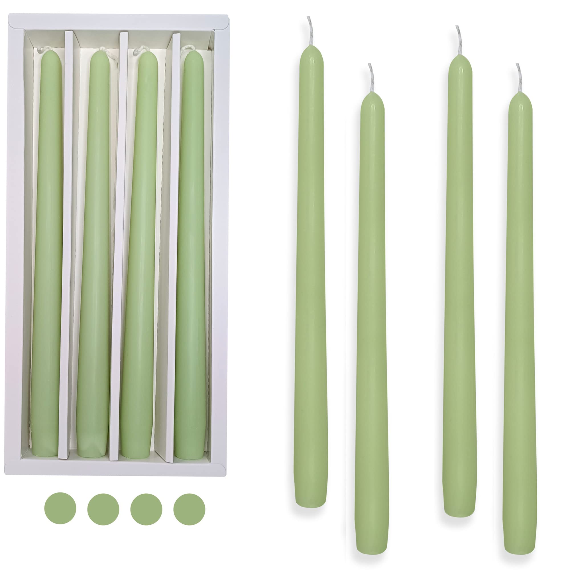 Taper Candles Scent Candle Sticks,Gedengni 10 Inch Green Candlesticks Scented Tapered Candle Long Candles for Dinner Decor Housewarming Gift Idea,4pcs (8D4PC-GREEN-G4)