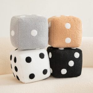 YUZHINUO Creative Funny Simulation Dice Plush Pillow Cubic Cube Plush Pendant Dolls Stuffed Soft Sofa Back Cushion Creative Home Decor (Grey,30cm/11.8 inch)