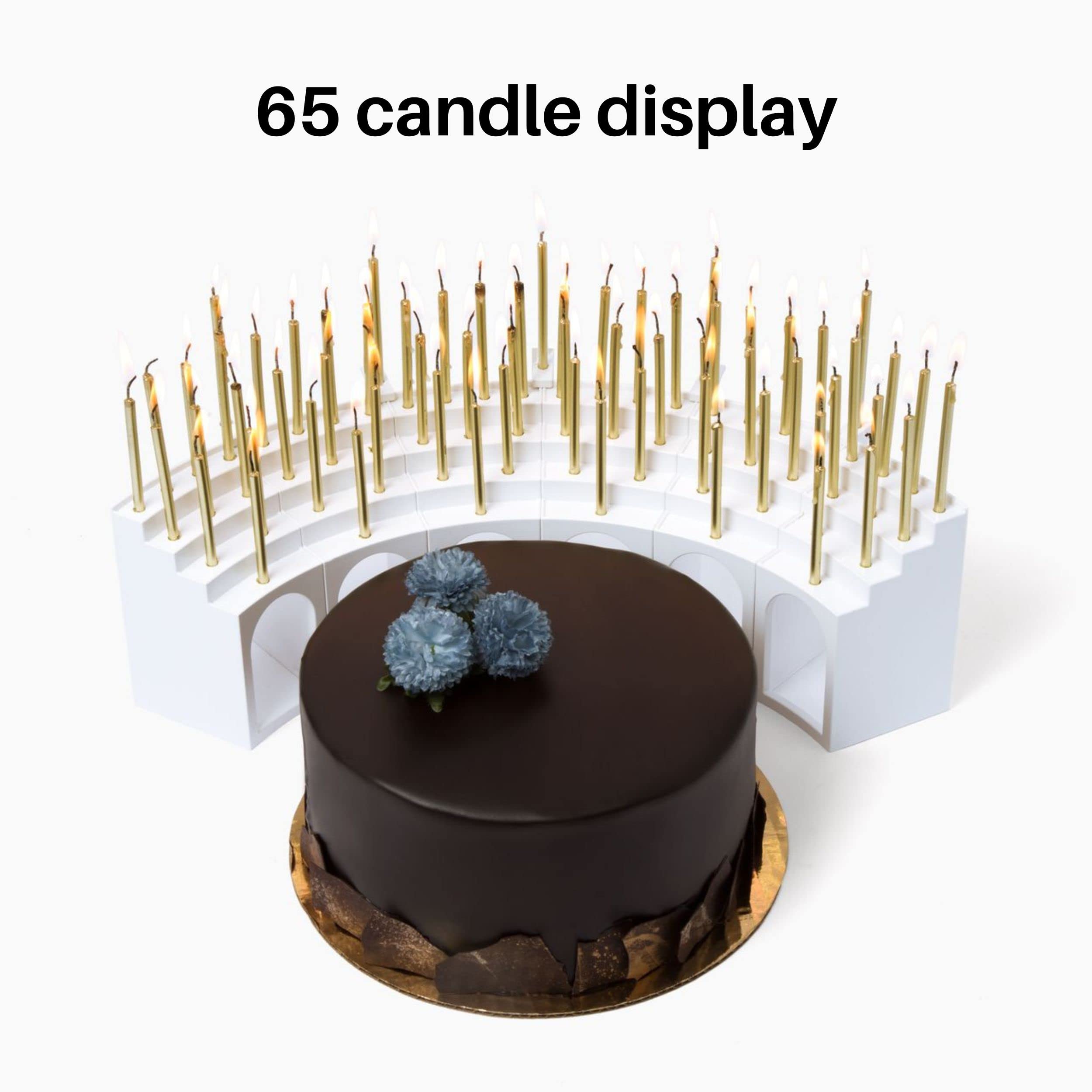 Celebration Stadium Birthday Candle Holder Grandstand, Perfect for 50th 60th 70th 75th 80th 90th 100th and All Other Milestone Birthdays, Includes 100 Gold Birthday Candles