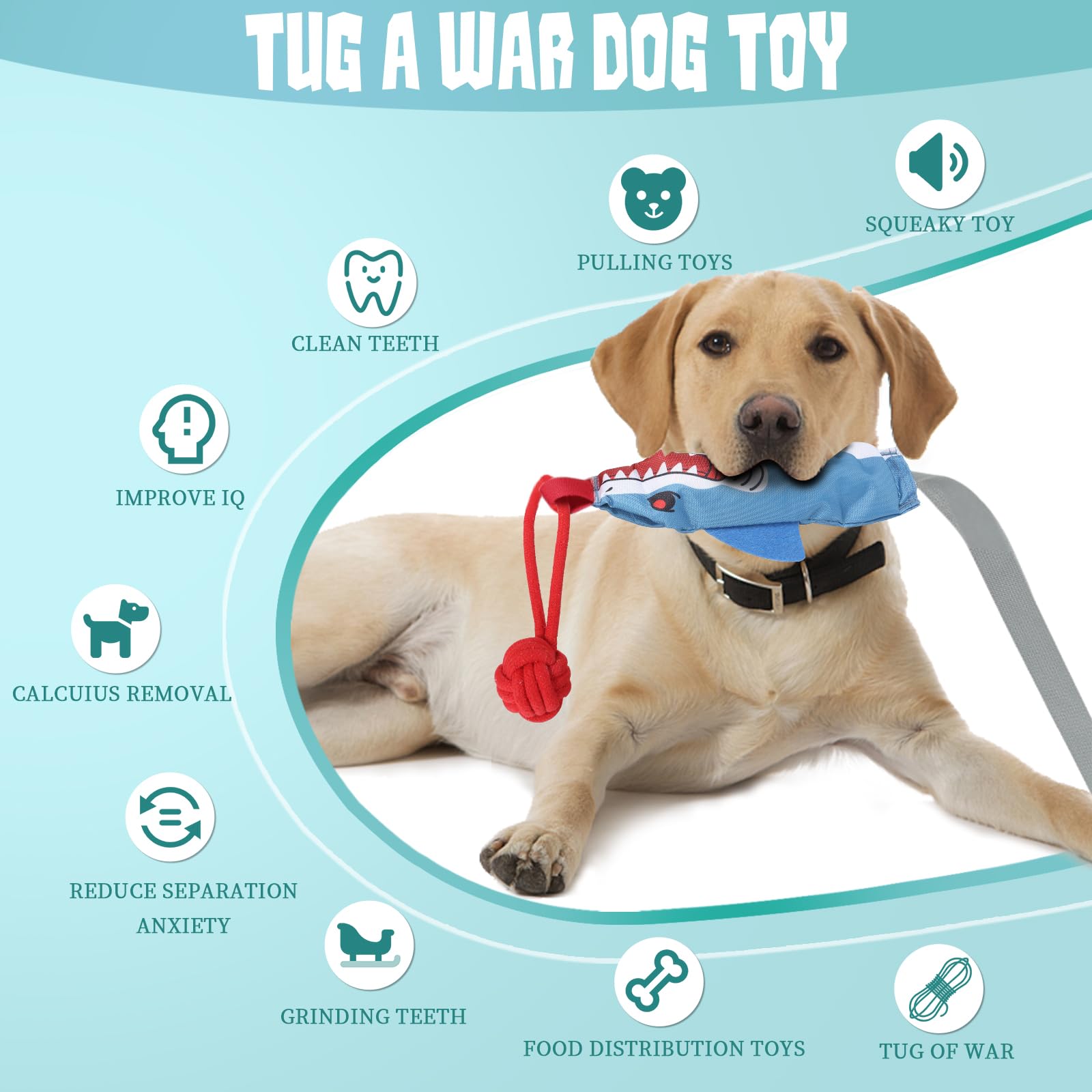 WOODEY Suction Cup Dog Toy，Puppy chew for Aggressive Chewers， Tug of WarToy with CupInteractive Dog Training Toys, for Small to Large Dogs,Dog Birthday