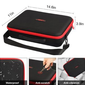 TENMOER Tool Battery Hard Carrying Case fits for Milwaukee/Makita/Ryobi 12V/18V/20V Battery and charger, Power Tool Box Storage Bag with Adjustable Dividers for Small Parts and Hardware Organizer