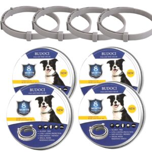 budoci flea collar for dogs,flea and tick collar for dogs,4 pack natural flea & tick prevention for dog, 24 inch collar for large small dogs