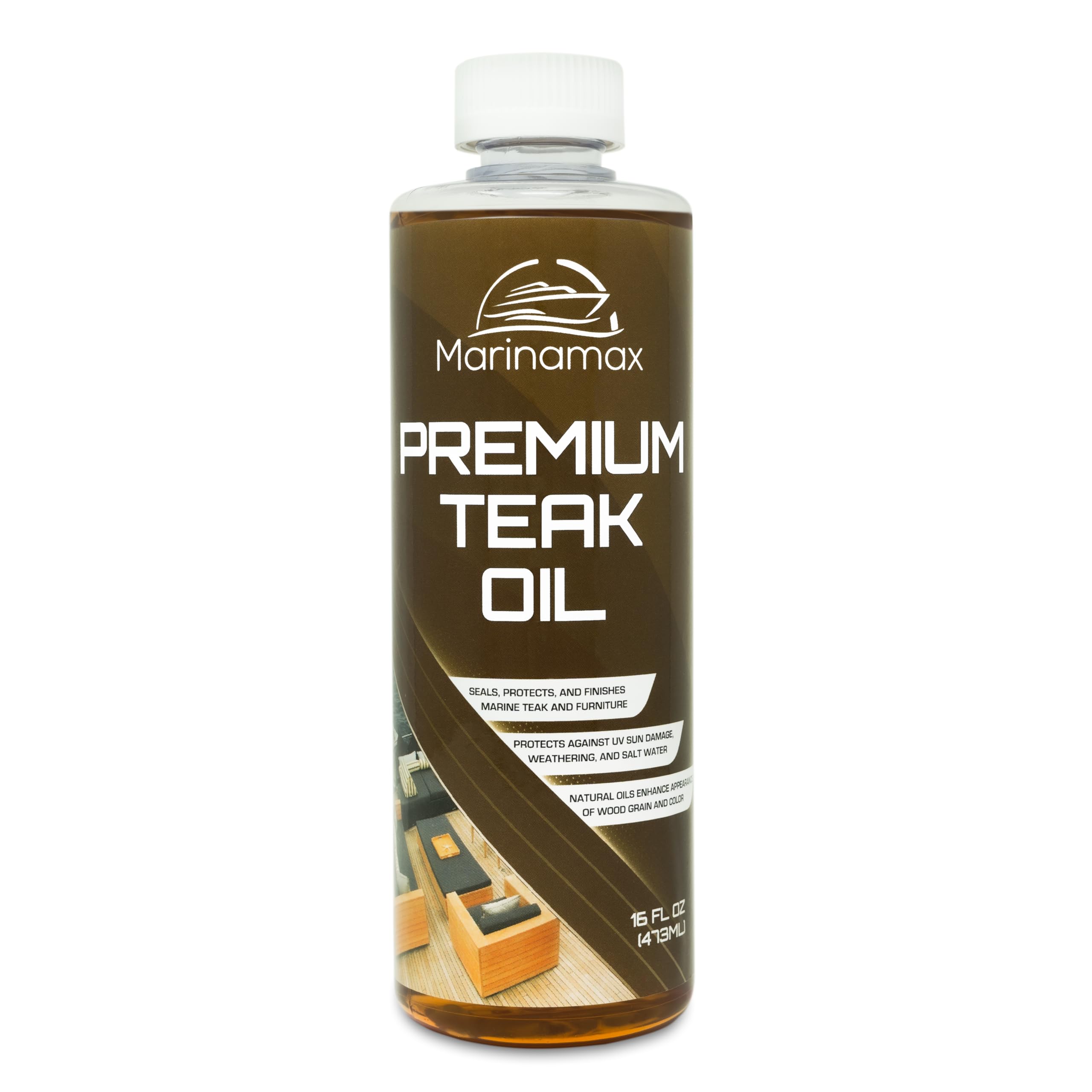 Premium Teak Oil 16 Oz | Wood Oil, Preserver, Stain, Sealer, and Protector | Great for Teak Furniture and Boat and Marine Interior Teak Wood