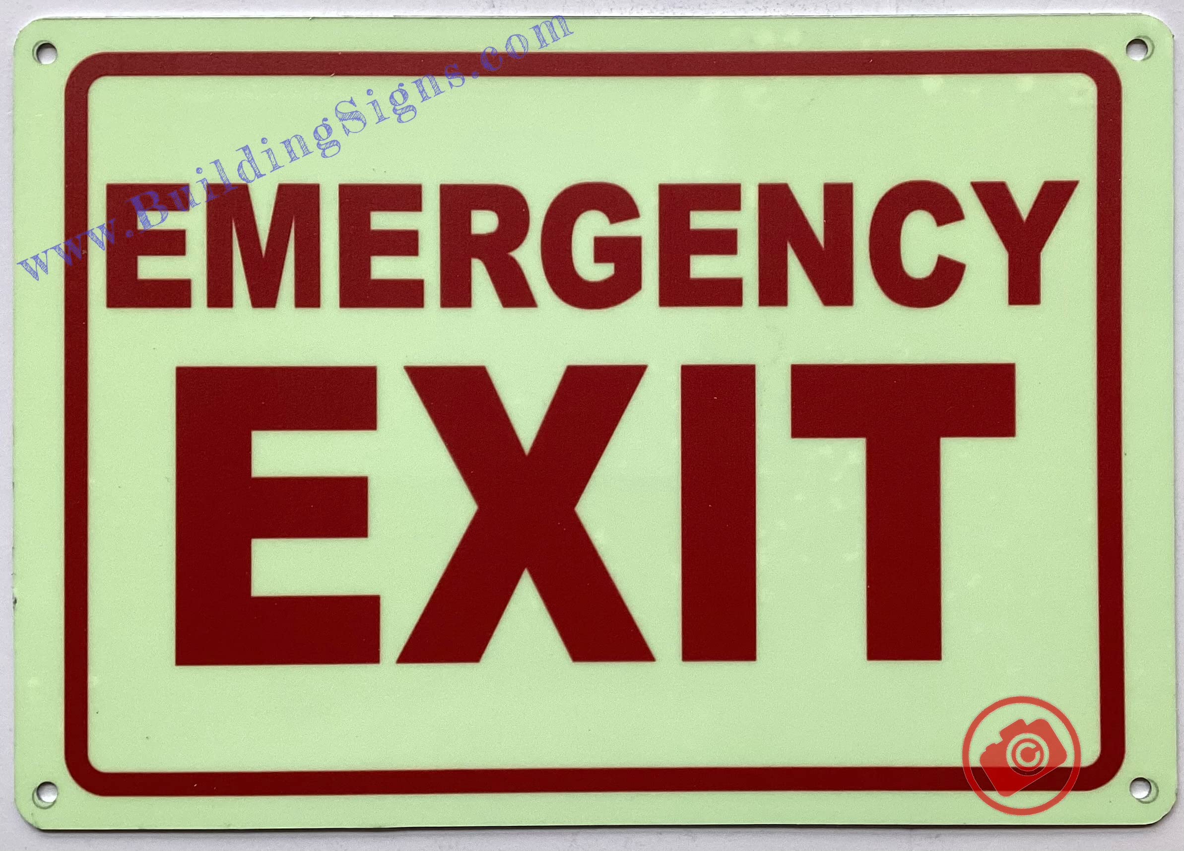 Photoluminescent EMERGENCY EXIT SIGN/GLOW IN THE DARK FIRE EMERGENCY EXIT SIGN (ALUMINIUM, 7X10 INCH,HEAVY DUTY, RUST FREE)