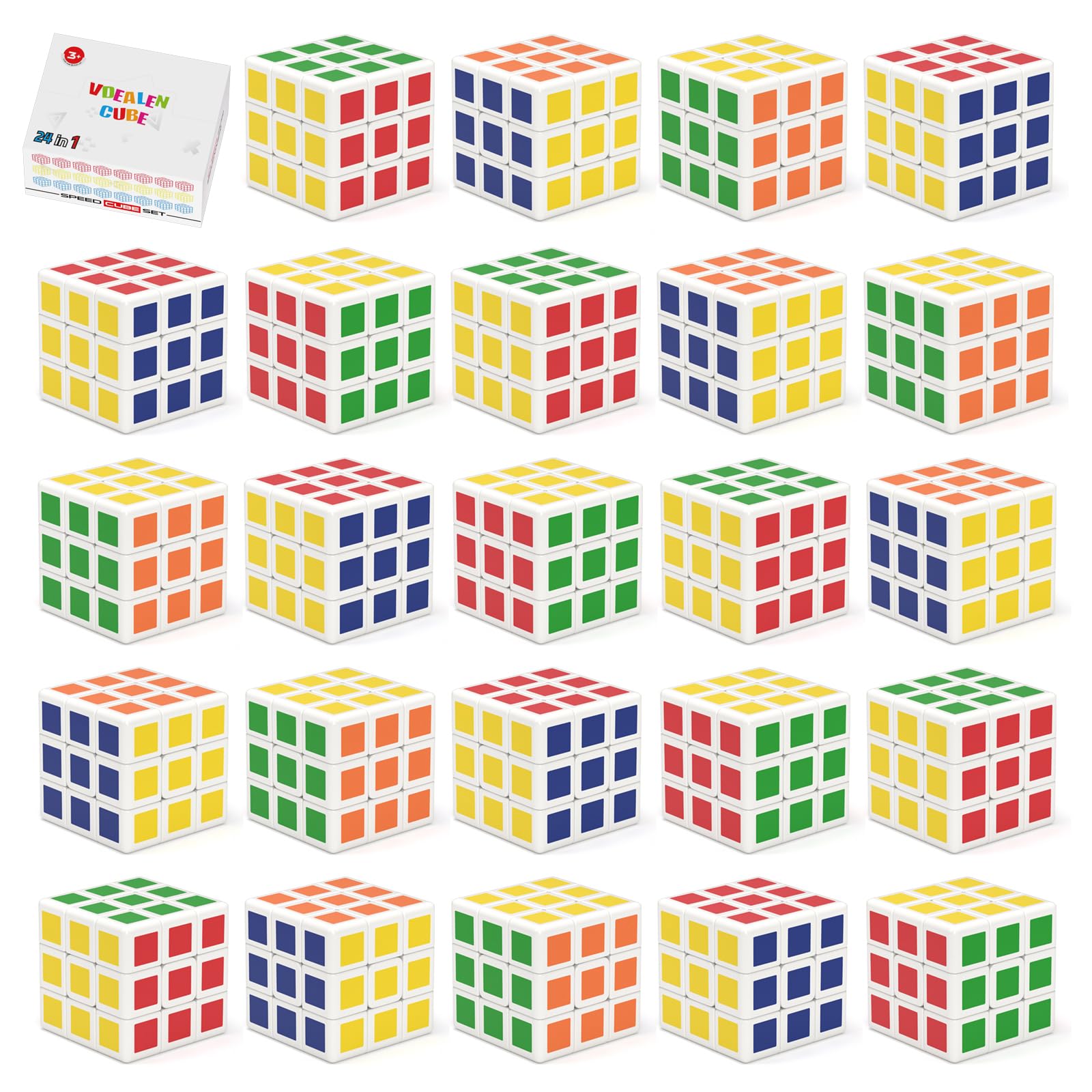 Vdealen 24 Pack Mini Cube Puzzle Party Favors for Kids, 1.18in 3x3 Magic Cube School Rewards & Classroom Prize for Students, Birthday Party Favors Easter Christmas Stocking Stuffers Gifts for Kids