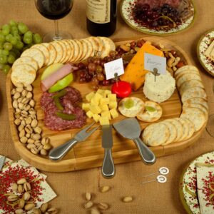 NCAA Alabama Crimson Tide Officially Licensed Bamboo Cheese/Charcuterie Board with knife Set & cheese Markers by Picnic at Ascot