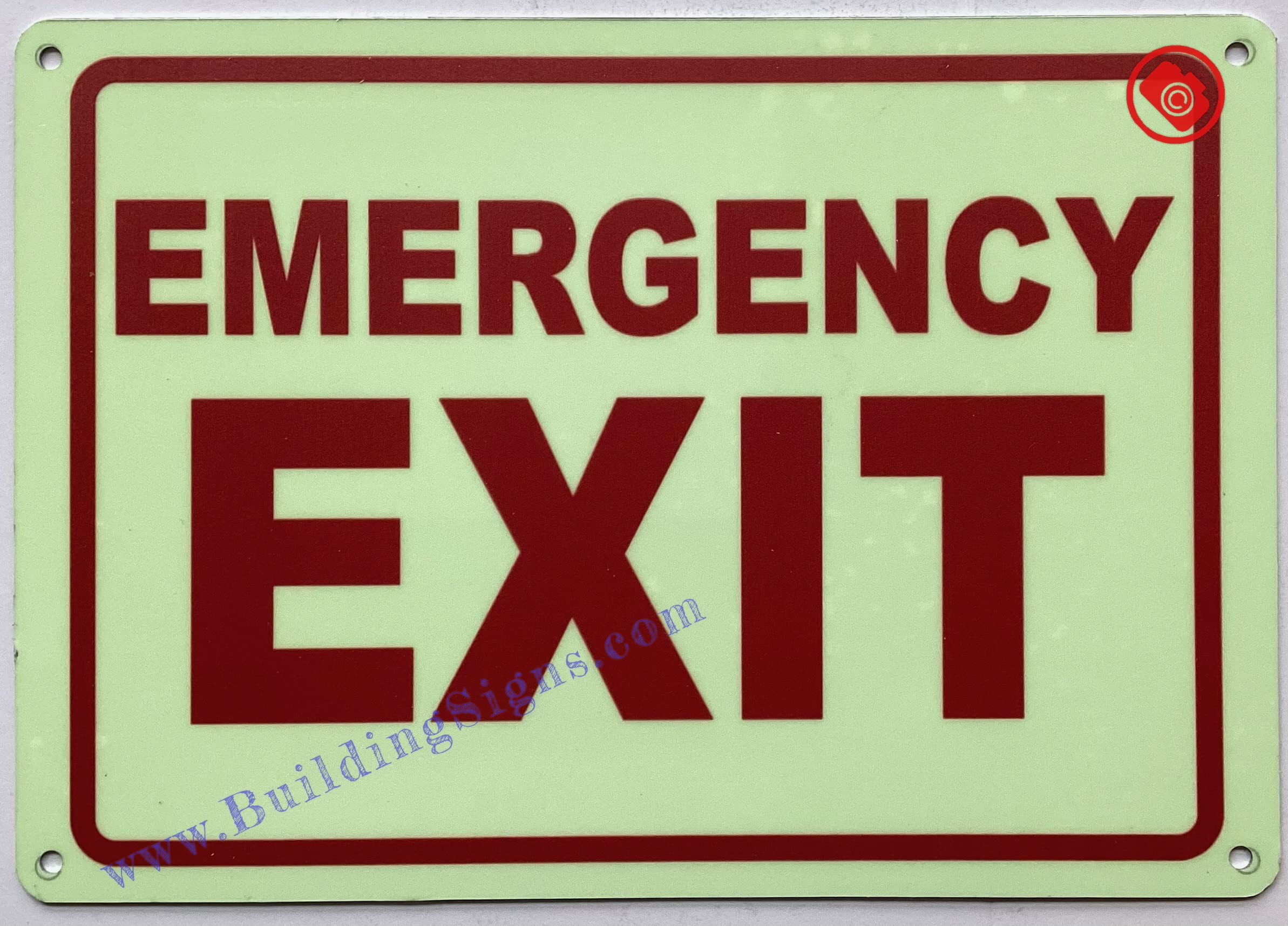 Photoluminescent EMERGENCY EXIT SIGN/GLOW IN THE DARK FIRE EMERGENCY EXIT SIGN (ALUMINIUM, 7X10 INCH,HEAVY DUTY, RUST FREE)