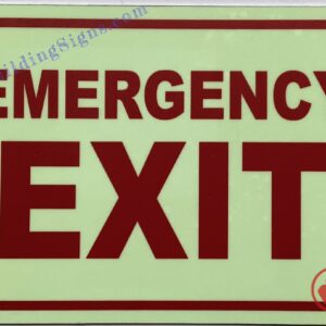 Photoluminescent EMERGENCY EXIT SIGN/GLOW IN THE DARK FIRE EMERGENCY EXIT SIGN (ALUMINIUM, 7X10 INCH,HEAVY DUTY, RUST FREE)