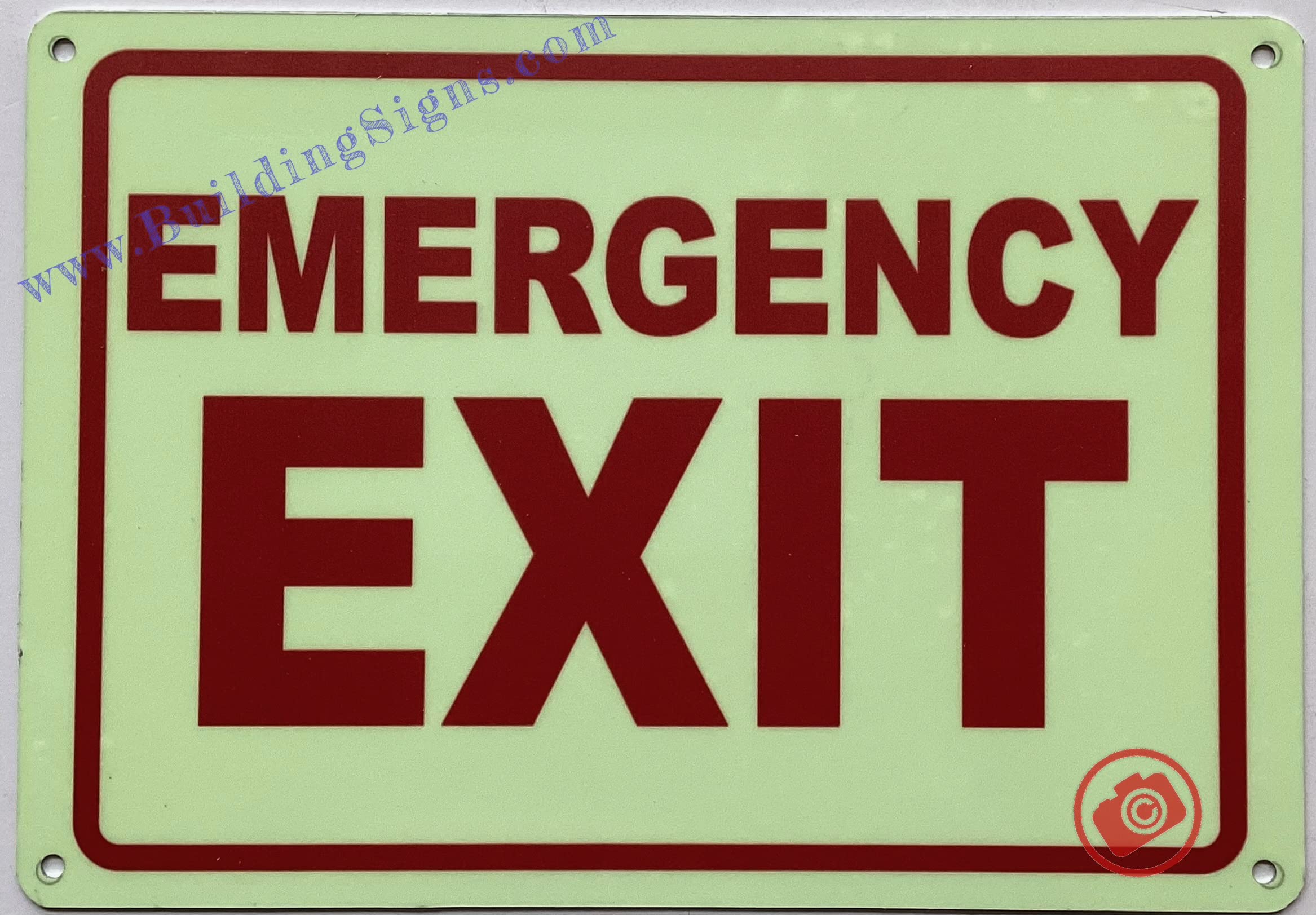 Photoluminescent EMERGENCY EXIT SIGN/GLOW IN THE DARK FIRE EMERGENCY EXIT SIGN (ALUMINIUM, 7X10 INCH,HEAVY DUTY, RUST FREE)