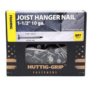 Huttig-Grip 1-1/2 inches Joist Hanger Nail 10 Gauge Bright Finish, 1 lb Pack of 165 Nails