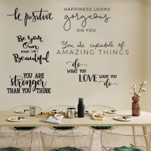 Ctosree 9 Pcs Vinyl Wall Stickers Inspirational Saying Wall Decals Motivational Saying Wall Stickers and Murals Large Removable Quote Stickers Positive Lettering Word Home Decal for Office School Dorm