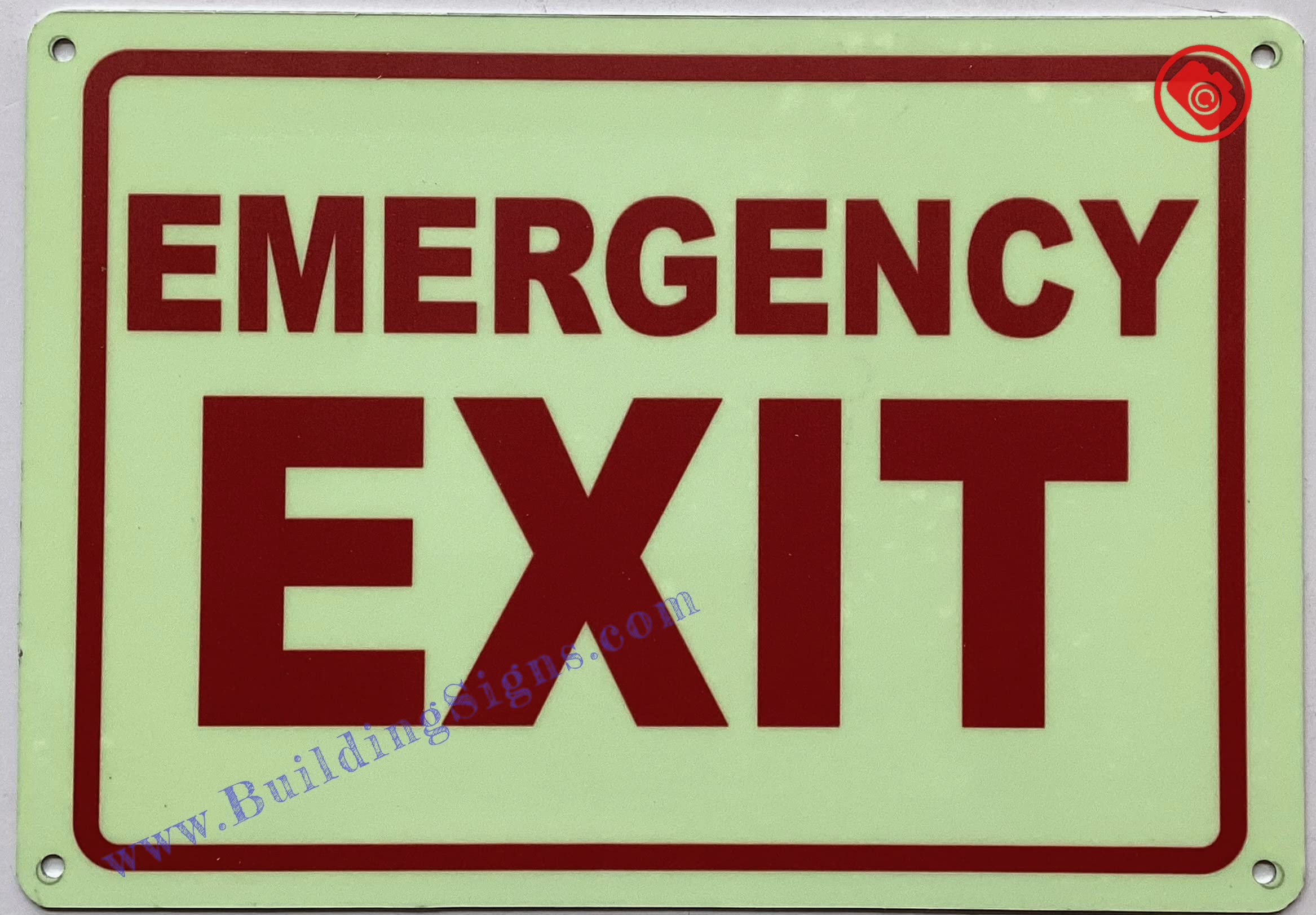 Photoluminescent EMERGENCY EXIT SIGN/GLOW IN THE DARK FIRE EMERGENCY EXIT SIGN (ALUMINIUM, 7X10 INCH,HEAVY DUTY, RUST FREE)