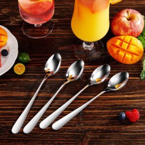 KEAWELL Premium 4-Piece Louise Long Handle Iced Tea Spoons, 18/10 Stainless Steel Long Teaspoons, Long Coffee Spoons, Cocktail Stirring Spoons, Dishwasher Safe (7.5", 4)