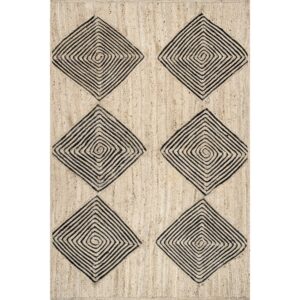 Rugs USA x Arvin Olano Axel Diamond Jute Area Rug, 5x8, Natural