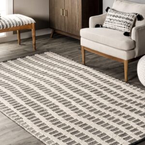 Rugs USA x Arvin Olano Parker Check Textured Area Rug, 4x6, Ivory