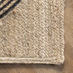 Rugs USA x Arvin Olano Axel Diamond Jute Area Rug, 5x8, Natural