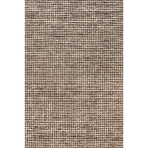 Rugs USA x Arvin Olano Melrose Checked Wool Area Rug - 5x8 Area Rug Farmhouse Brown/Ivory for Living Room Bedroom Dining Room Kitchen