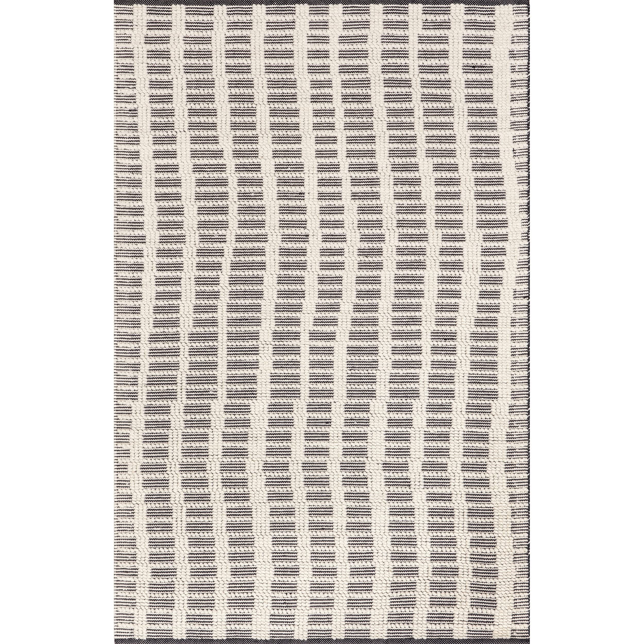 Rugs USA x Arvin Olano Parker Check Textured Area Rug, 4x6, Ivory