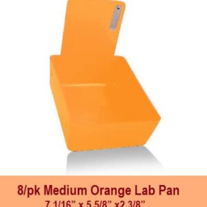 AmeriCan Goods 8/Pk Medium Medical Pro Lab Pan Dental Working Lab Pan Plastic with Stainless Steel Clip (Orange)