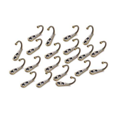 Mokife 12 Pack Coat Hooks Vintage Small Single Wall Hook Metal Entrance Hook for Hanging Clothes Jackets Robes Towels Hats Keys Bags Cups, Bronze