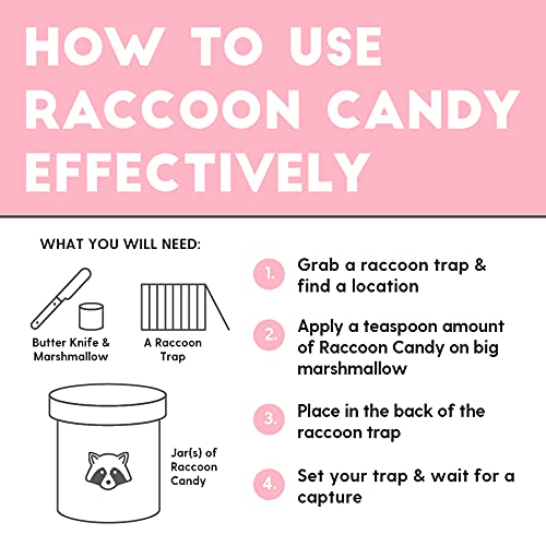 Raccoon Candy Bait 8 Ounce | Long Lasting & Highly Attractive Paste Bait for Catching Raccoons | Strong Candy Sugary Taste & Scent