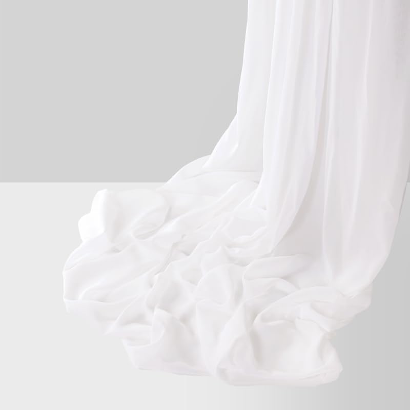 Yen Town 59" Perfect Solid Color Sheer Chiffon Fabric by The Yard Continuous Draping Fabric for Wedding Party Backdrop