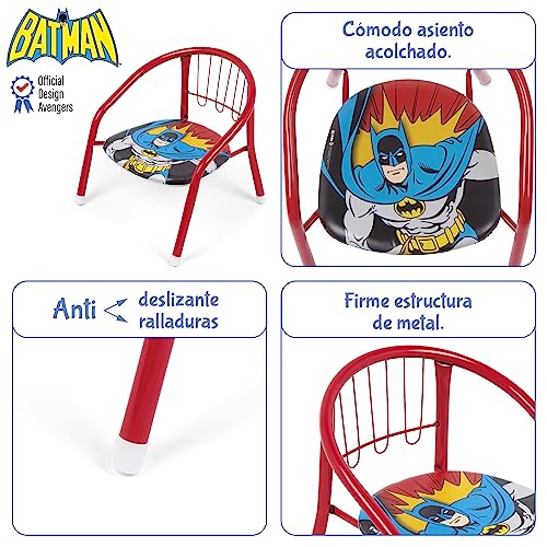 ARDITEX Batman Children's Chair, Metal Chair 35.5 x 30 x 33.5 cm Red