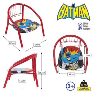 ARDITEX Batman Children's Chair, Metal Chair 35.5 x 30 x 33.5 cm Red